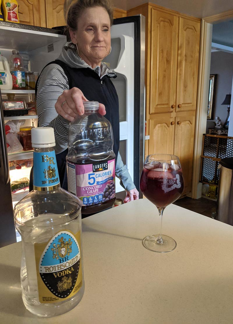 Girlfriend's mom ran out of wine and can't run to the liquor store