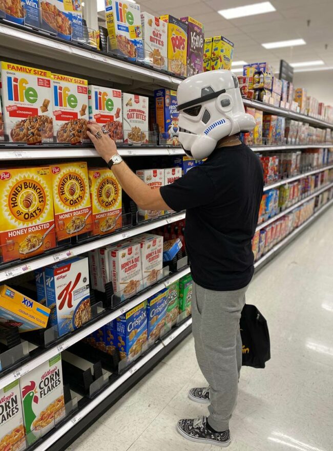 This was the best face protection I had in the house for a Target run