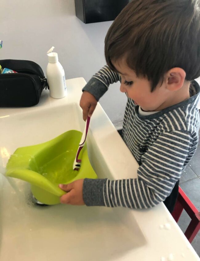 Lockdown Day 17 In case anyone is wondering how us parents are doing, this is my 3-year-old cleaning his potty with my toothbrush