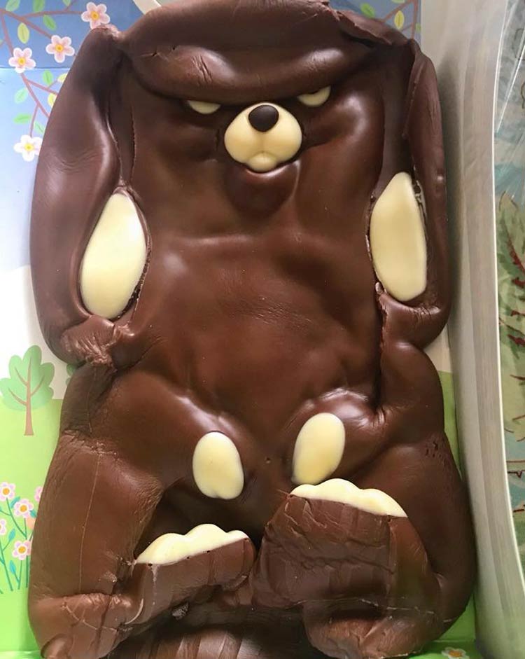 A friend left their kid's chocolate Easter Bunny in the car a little t...
