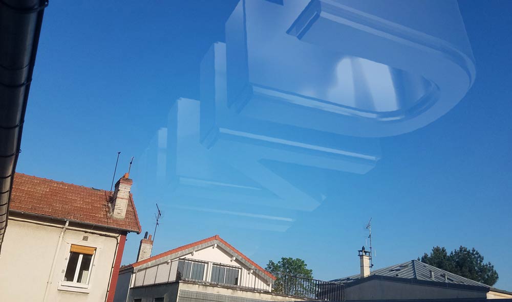 Due to less air pollution we now can actually see the Universal logo in the sky