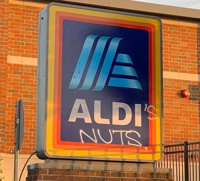 Someone tagged up an Aldi’s