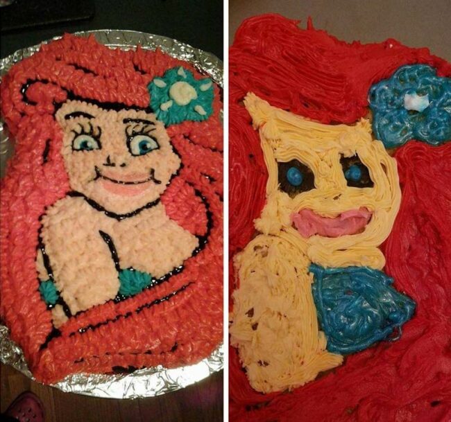 I tried to make my niece an Ariel cake for her third birthday and it came out looking like a zombie. I see no future for myself in cake decorating