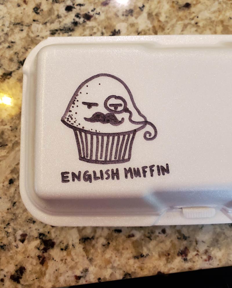A restaurant worker drew this on my to go box