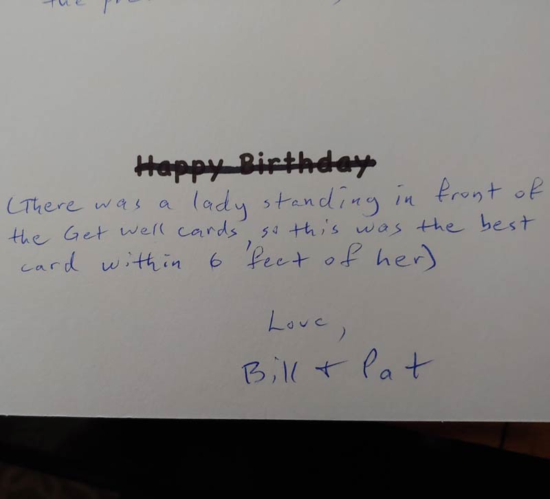 A family member of mine was hospitalized recently and received a get-well-card from friends
