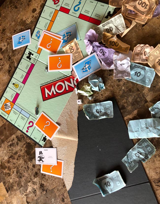 How a friendly game of monopoly ends in our house