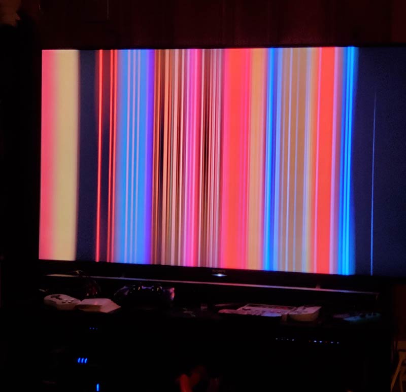 Walked in and thought the TV got smashed, wife just paused on the Netflix intro