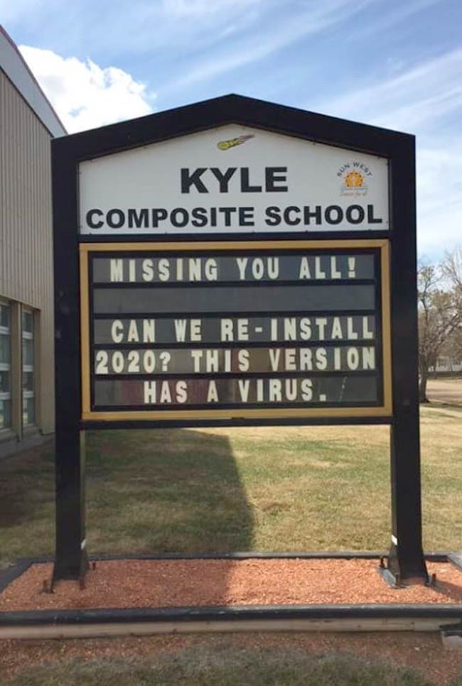 This school sign