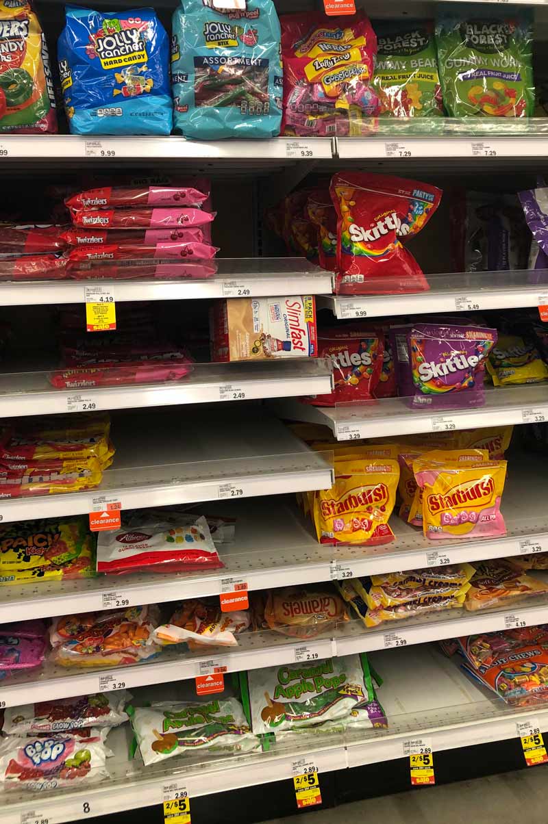 Someone abandoned their Slimfast in the candy aisle