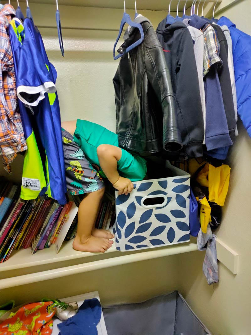 My 4 year old son's attempt at hide and seek
