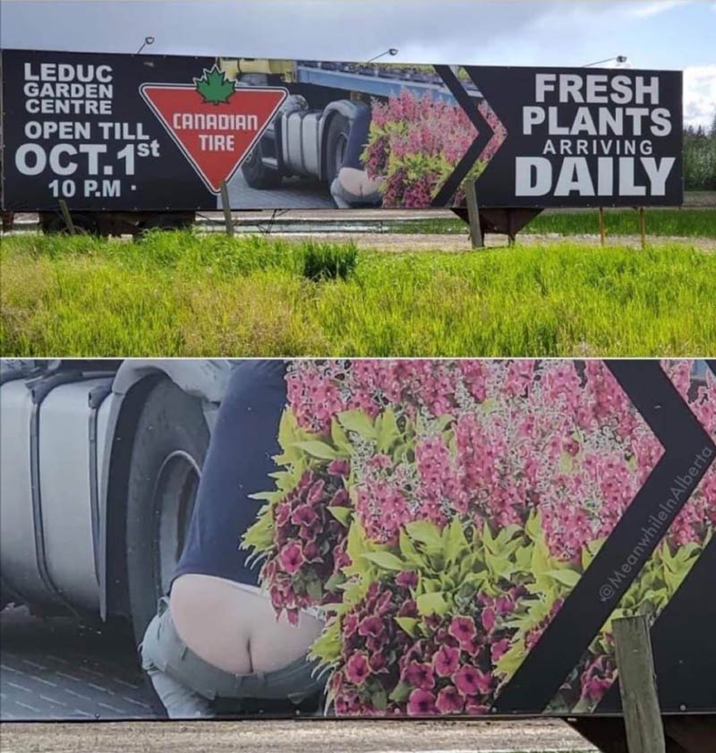 This Canadian Tire billboard in Leduc, Alberta