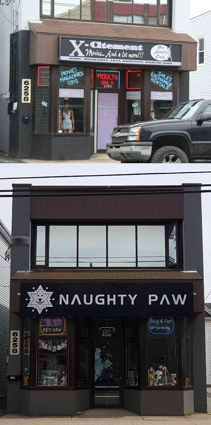 This former sex shop has a new tenant, and it cracks me up every time I see it