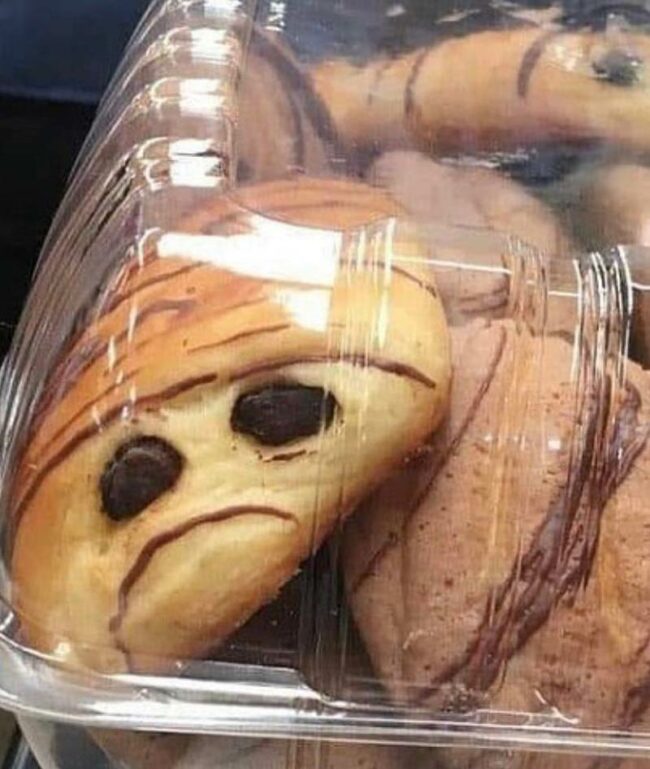 Pain au chocolat not finding the situation funny