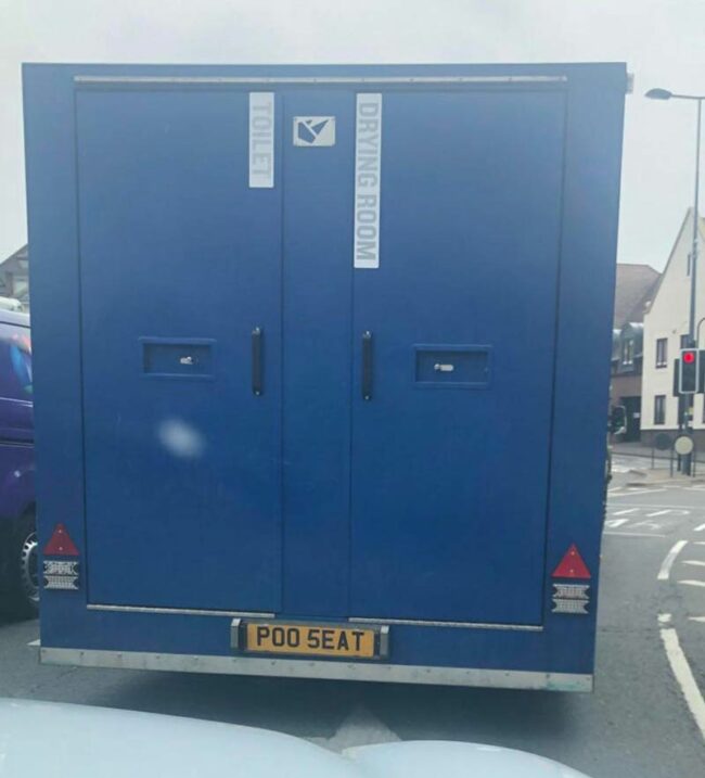 The licence plate on this portaloo truck