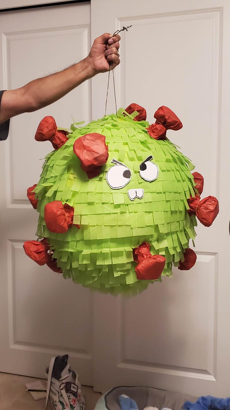My dad made a piñata for my sister's birthday