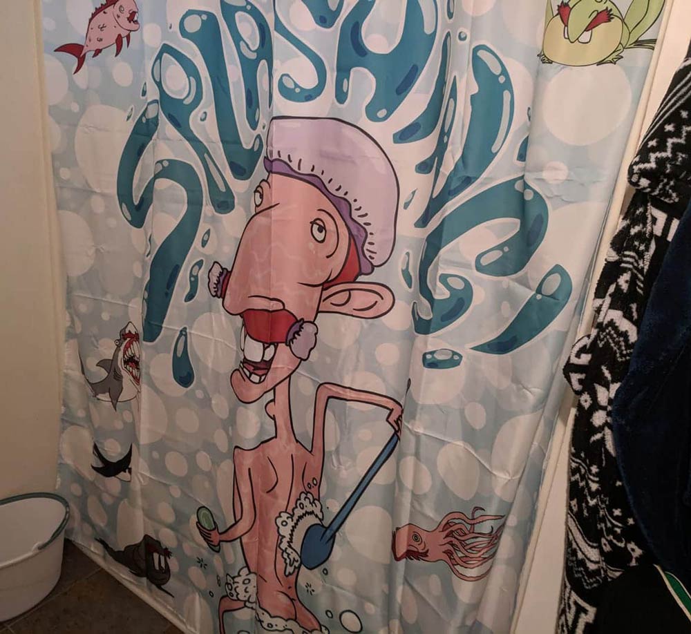 My wife doesn't know about our new shower curtain yet