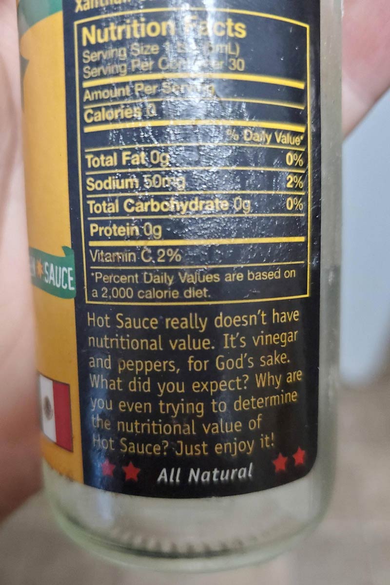 This bottle of hot sauce