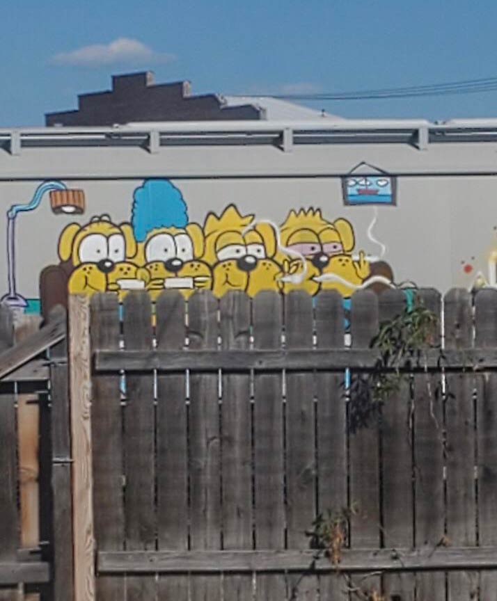 Some graffiti on a train parked behind my house