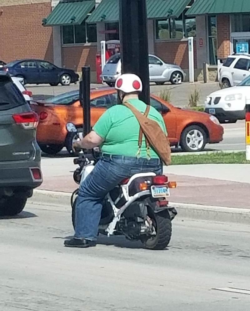 I found Toad from Mario Kart, ready to race