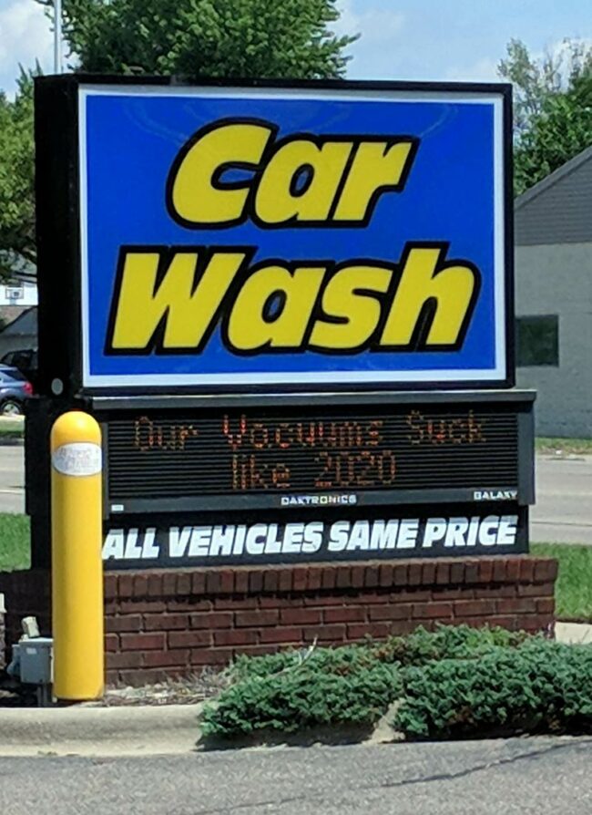 This car wash sign