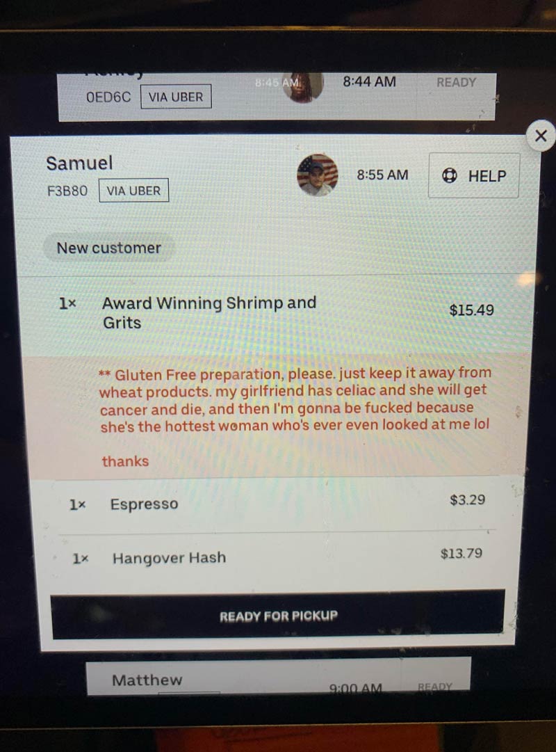 Thank you Samuel.. You made our day with this UberEats order!
