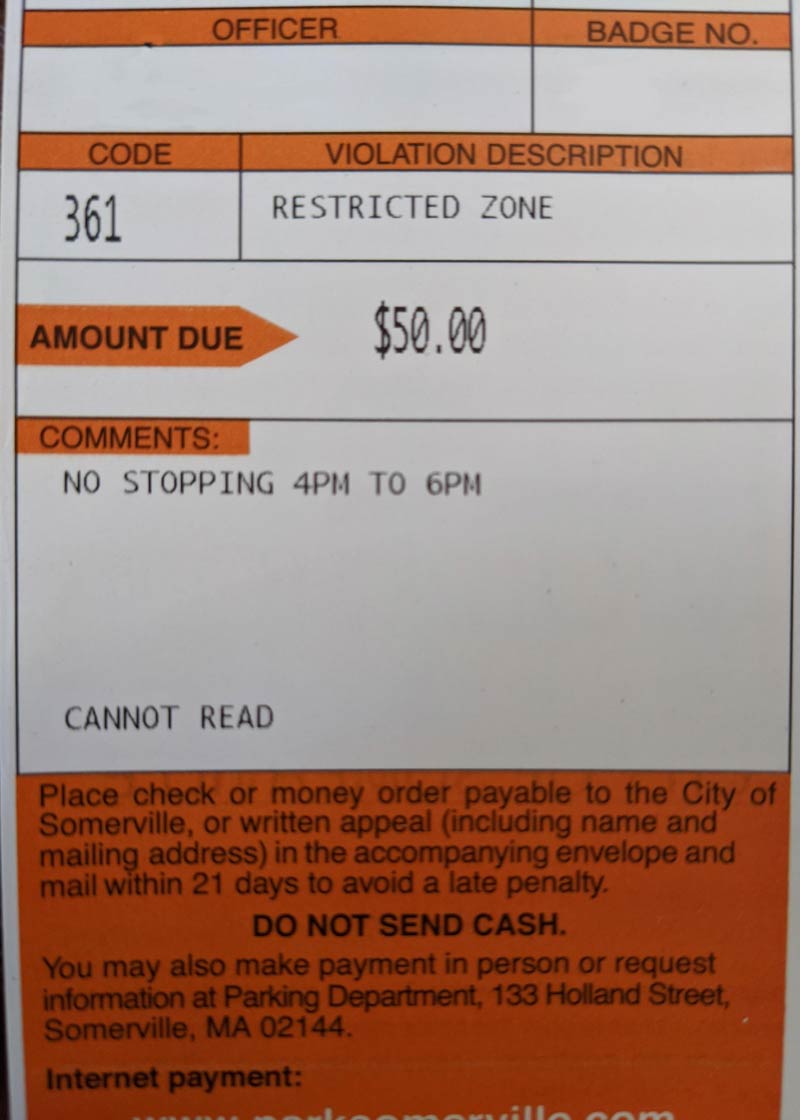Ticket my buddy received after parking directly in front of a No Stopping sign