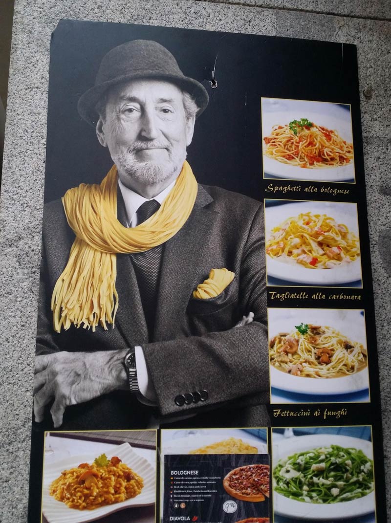 Saw this poster outside a restaurant in Madrid