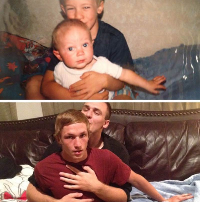 My brother and I did one of those recreation of a baby picture things