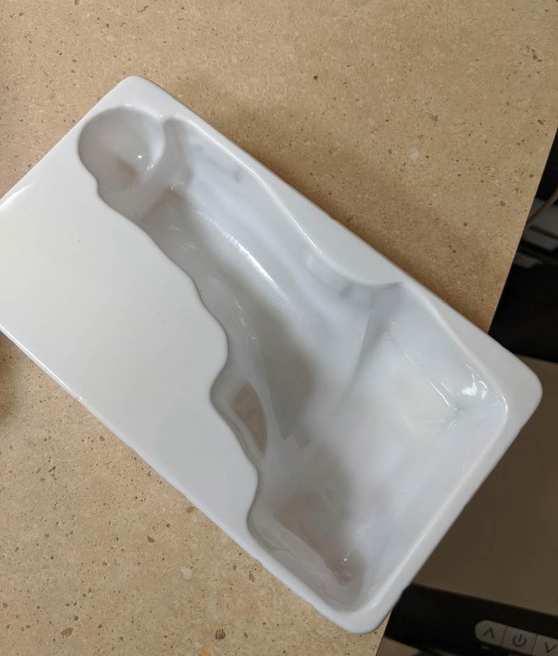 Our new temperature gun at work had an interesting casing design