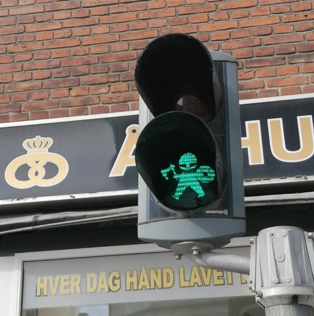 Viking traffic lights in Denmark