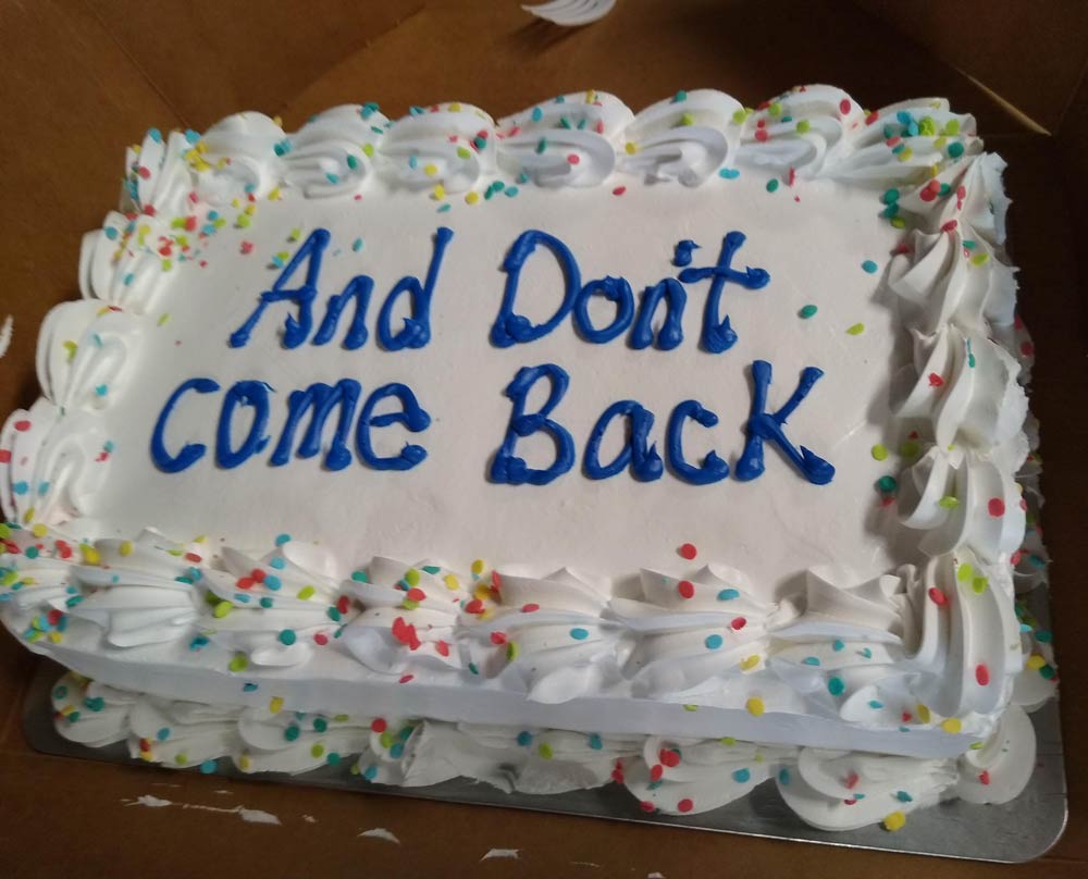 Coworker's last day yesterday