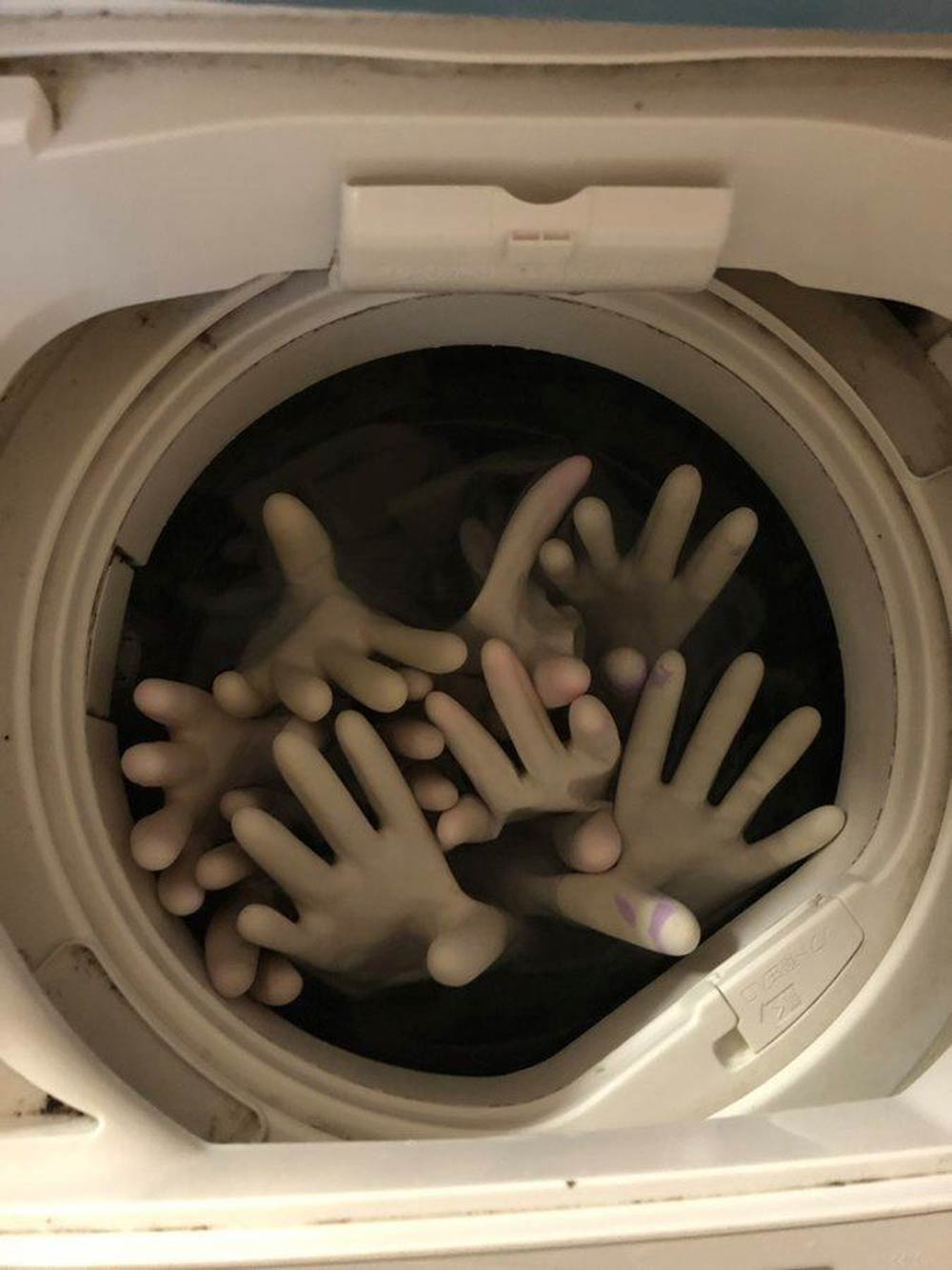 Washing gloves opened a gateway to hell