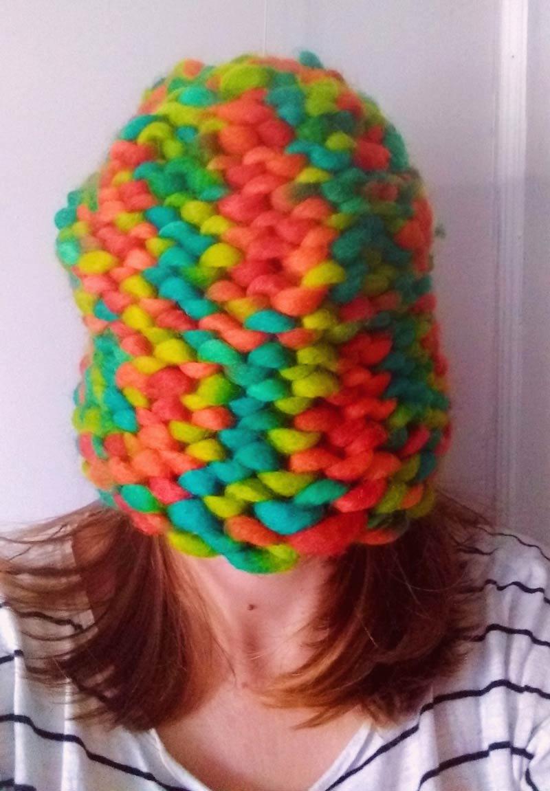 I knitted a hat. Might be a bit big