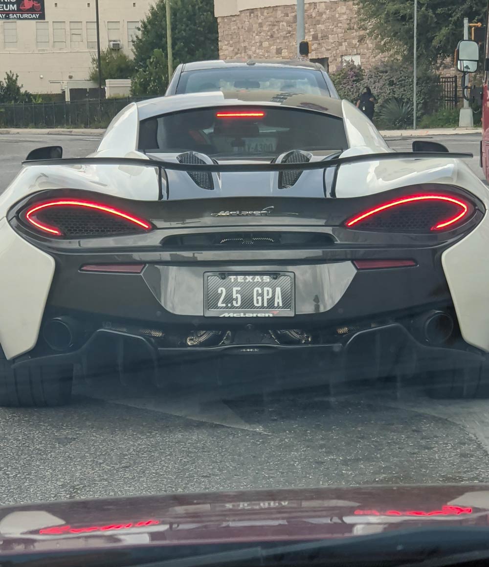 License plate on a McLaren I saw downtown