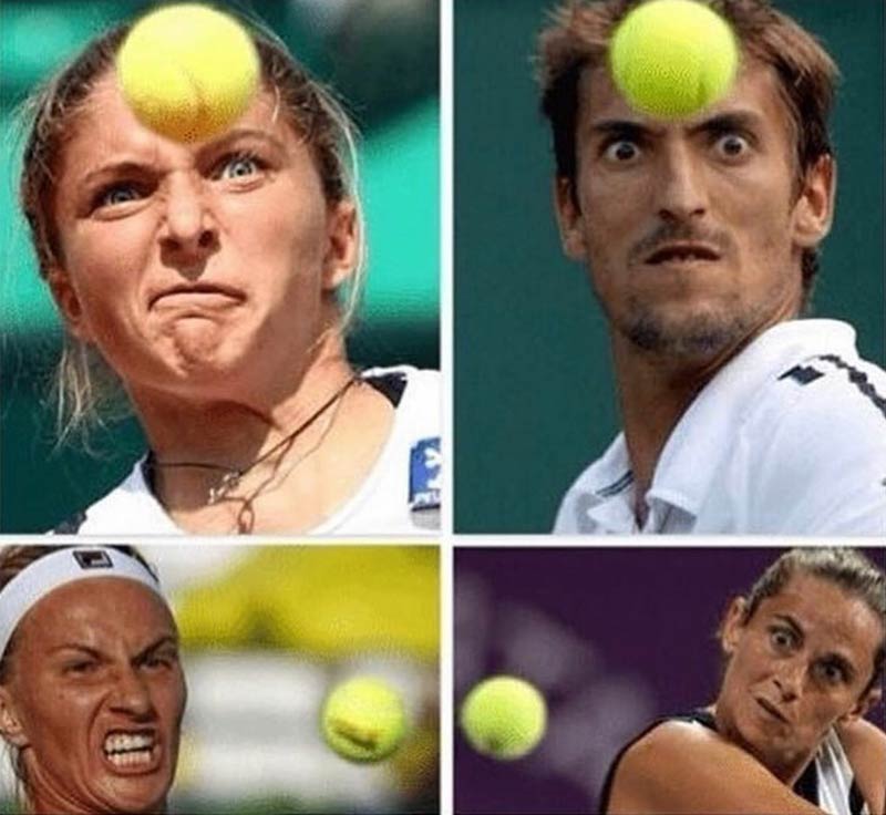 Tennis players using their telekinetic abilities