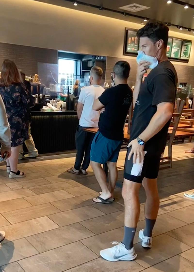 Spotted this diaper mask at Starbucks today