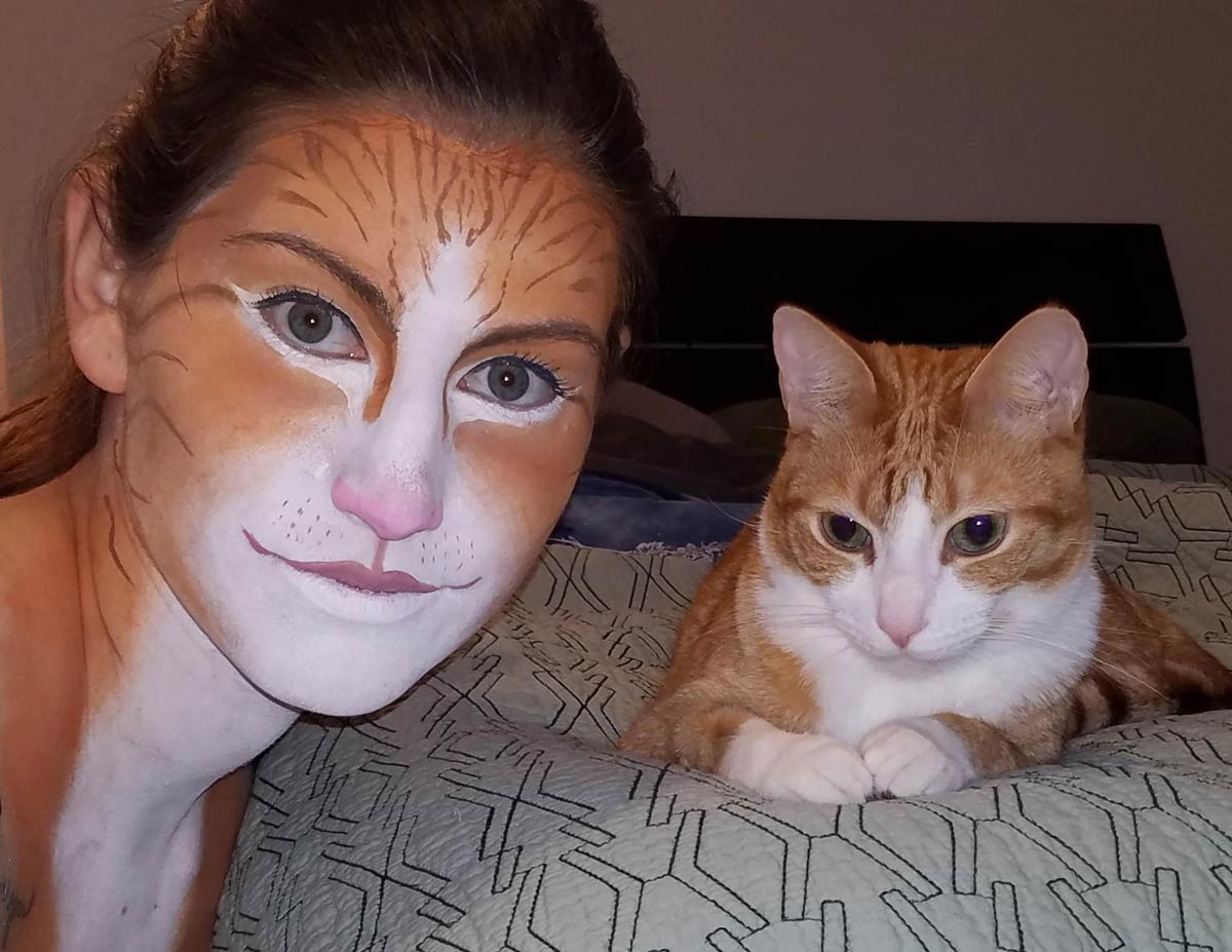 Dressed up as my cat for Zoom Halloween