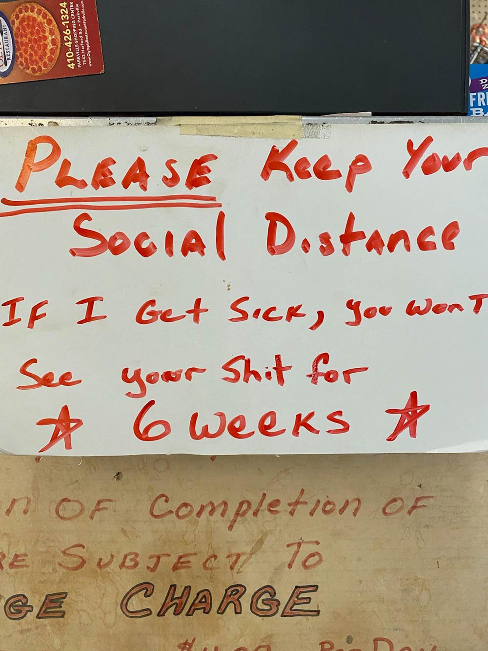 Classy sign at a local car repair shop