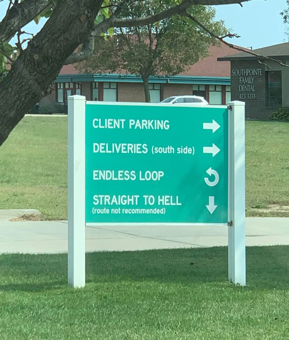 This sign at a customers business