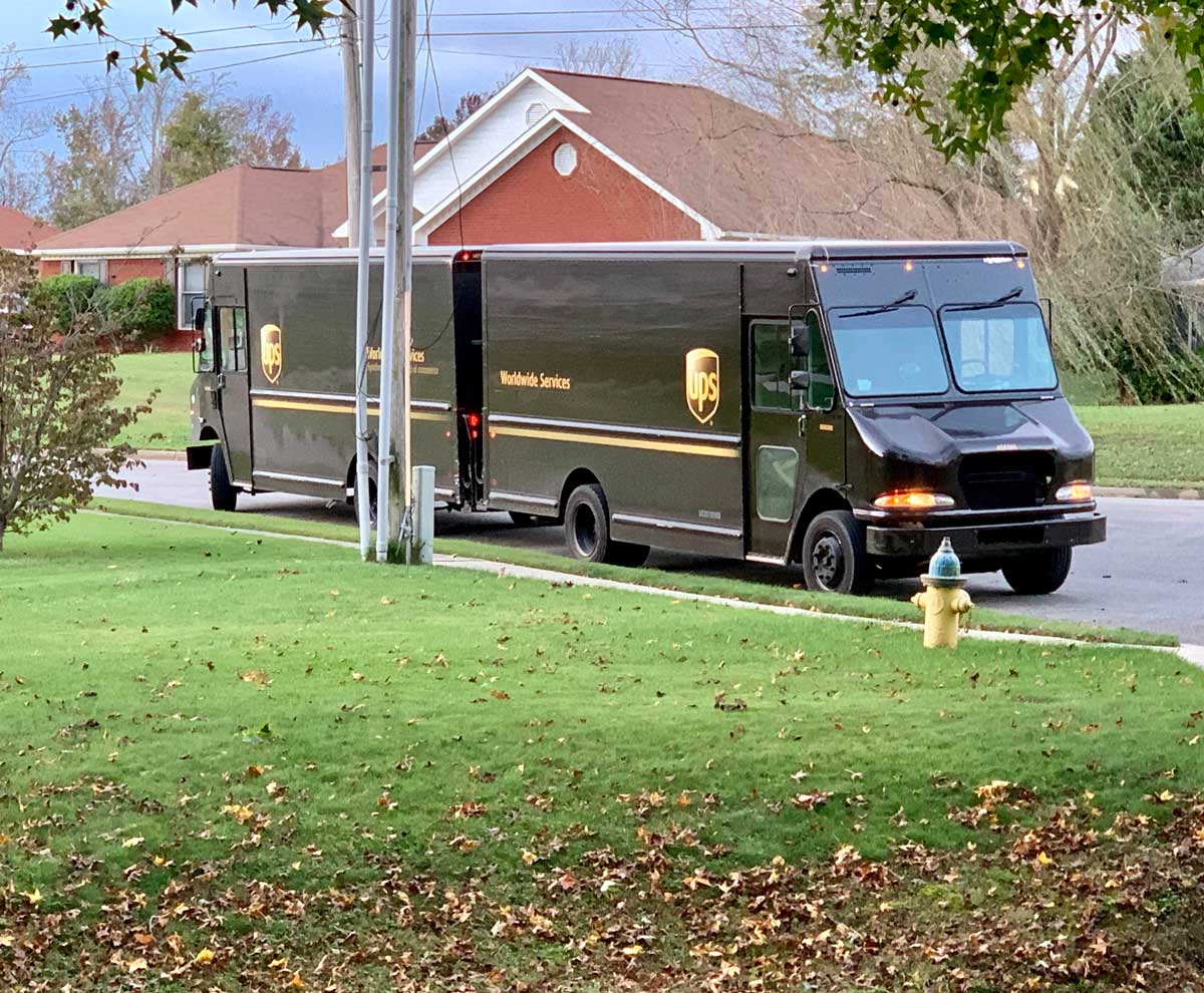 Today we observed the rare mating ritual of the UPS truck