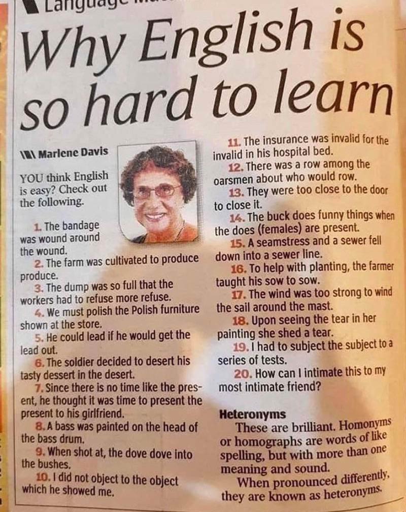 Why English is so hard to learn