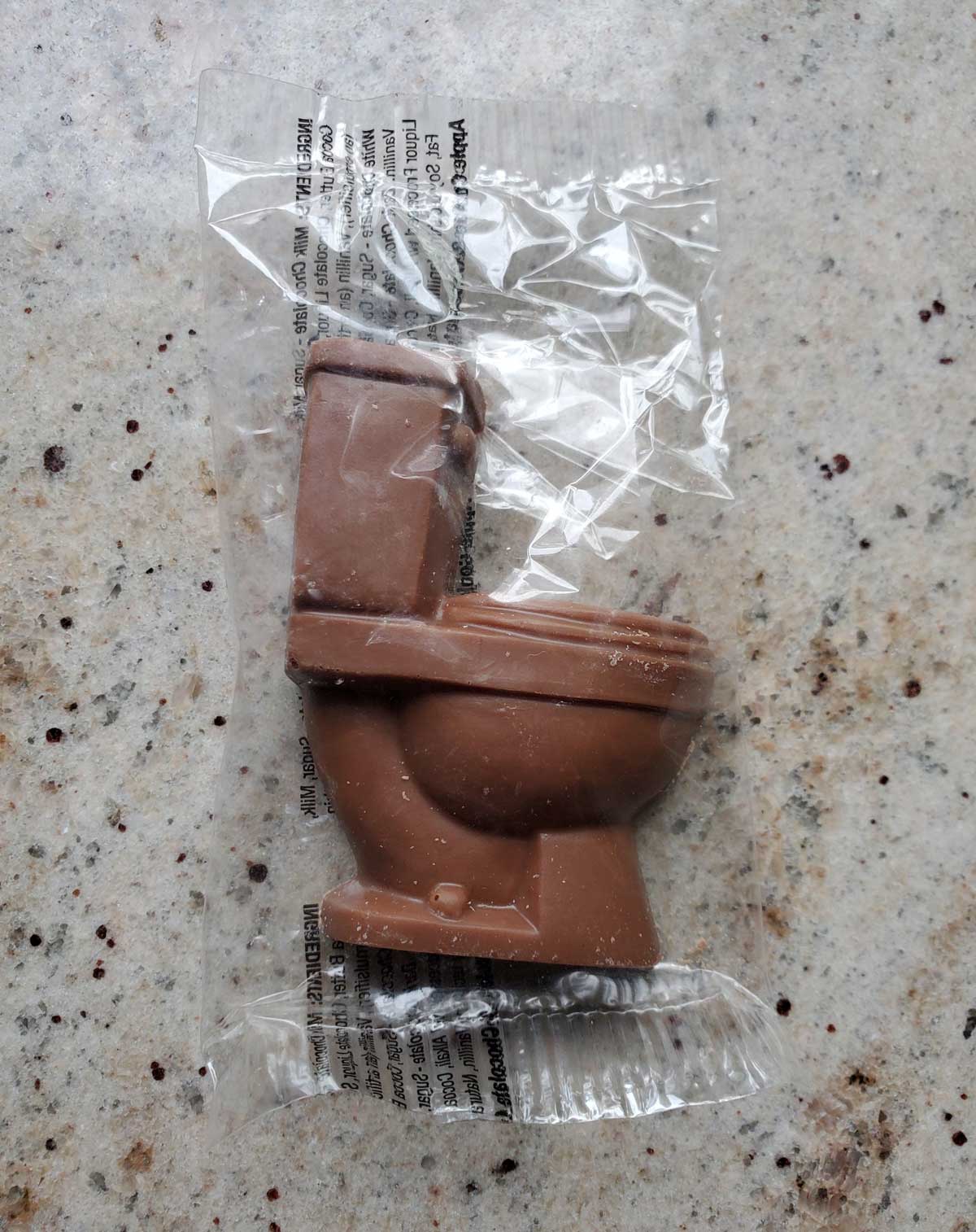 My husband is a plumber and his company sent chocolate toilets..