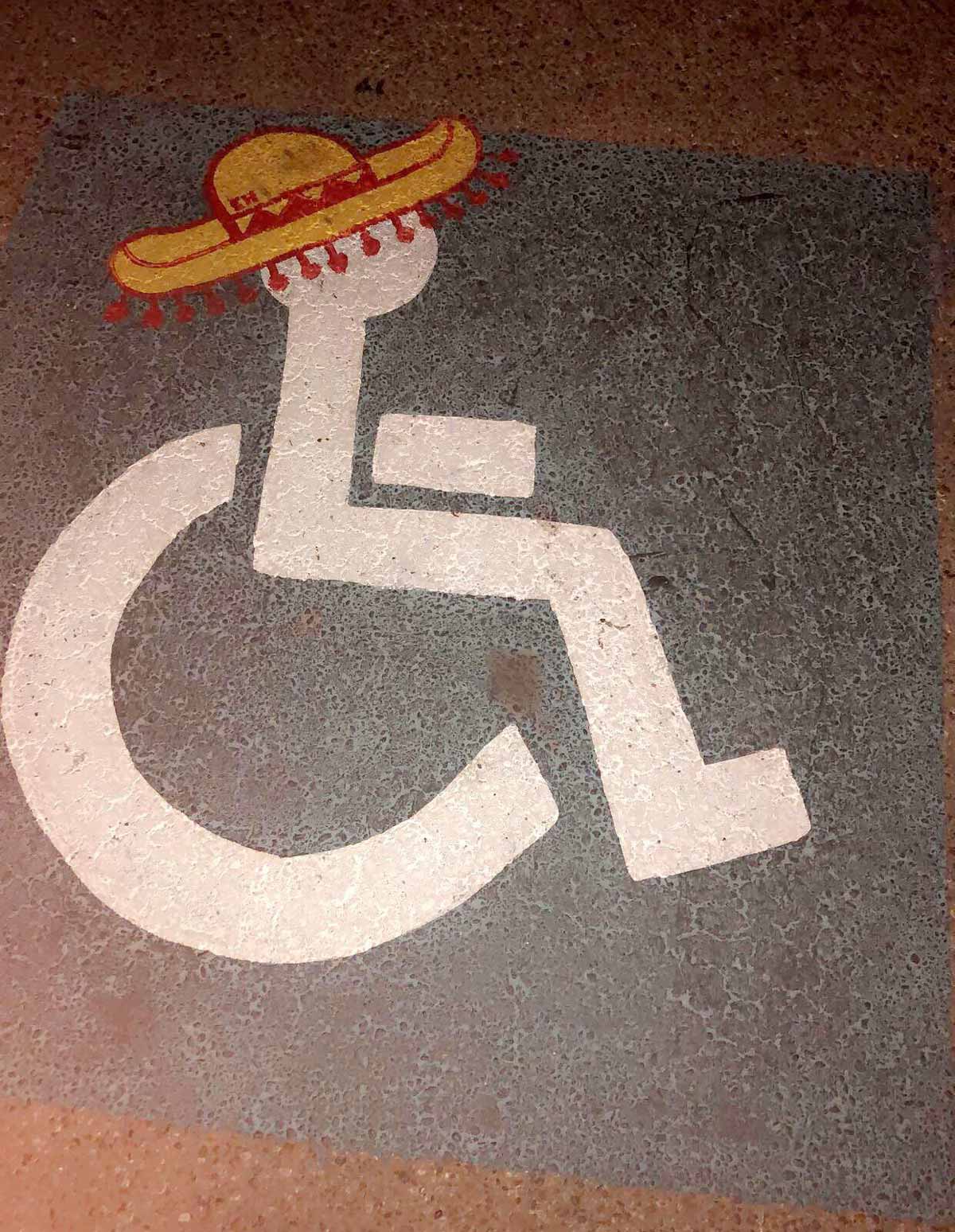 The handicap spots have sombreros at my local Mexican restaurant