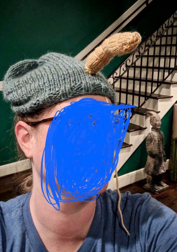 My friend tried to knit a unicorn hat for her niece