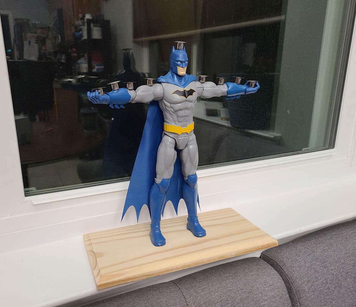 Every year I try to make a new Menorah. I present this year's addition "Batmanorah"