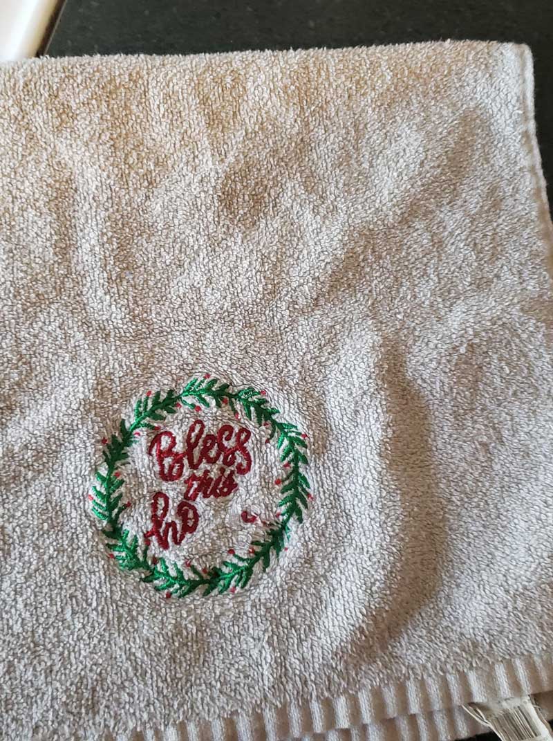 The letters came off of my holiday bathroom towel