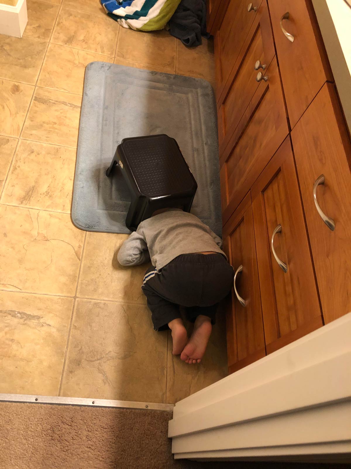 Playing hide and seek with a 2 year old