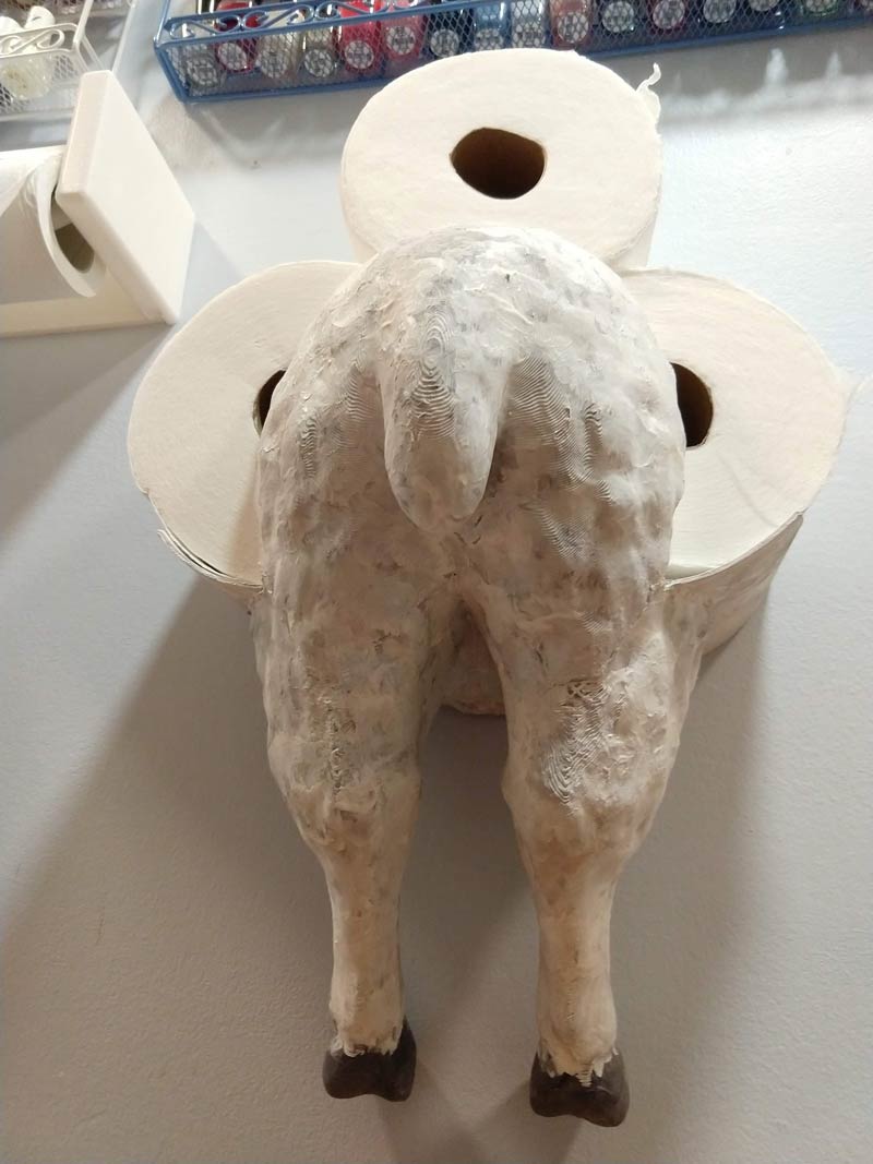 My latest 3D printing project - Sheep Butt Toilet Paper Holder