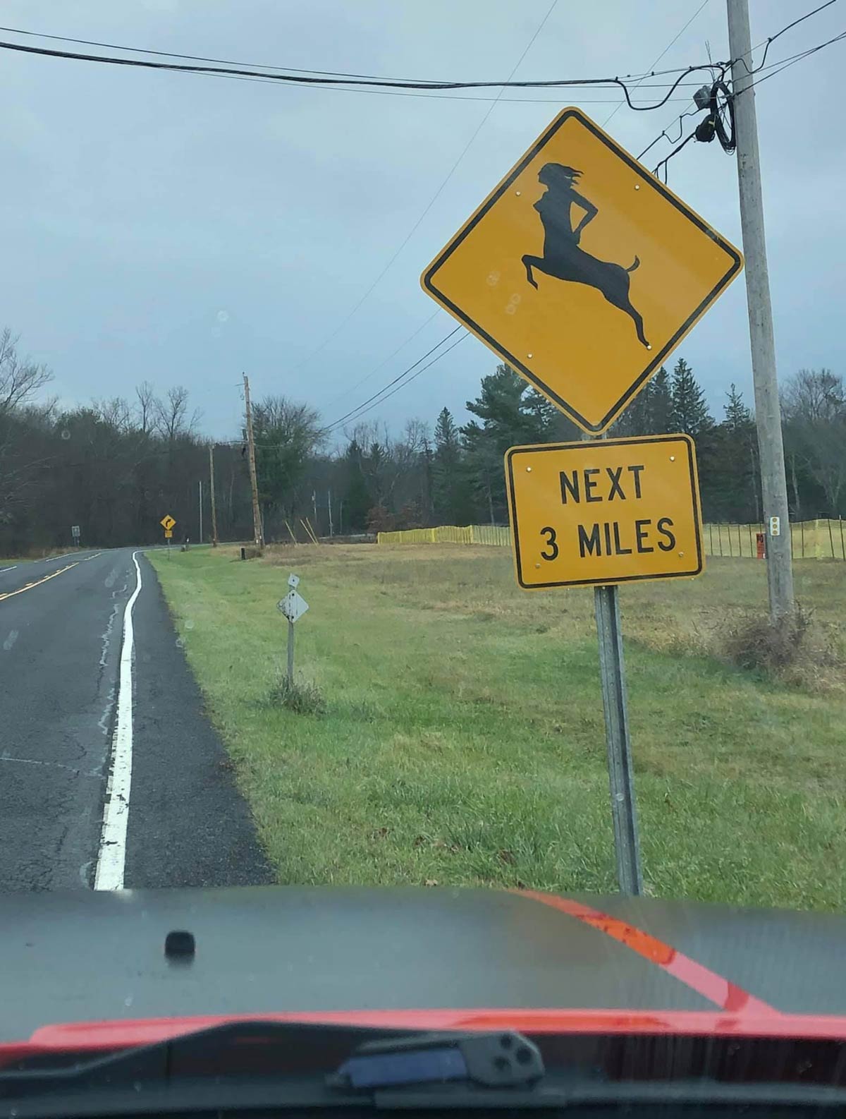 Someone altered a deer crossing sign in upstate NY