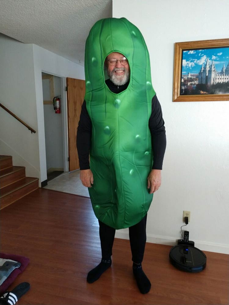After my family refused to help me convince my dad to wear a pickle costume for Halloween, I bought one and sent it to him anyway. Meet my dad, Rick